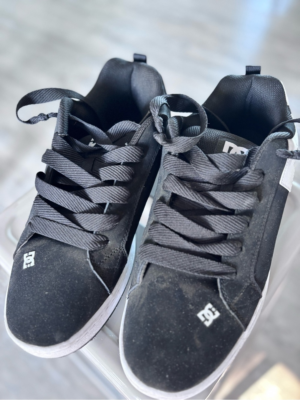 DC Black and White Men's Low-Top Skate Sneakers